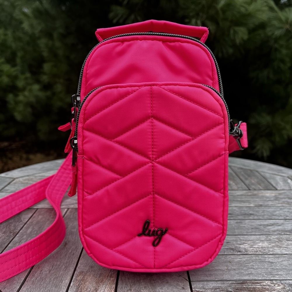 Lug Skeeter Mini Crossbody Phone Belt Bag Quilted Hot Pink Lightweight Quilted